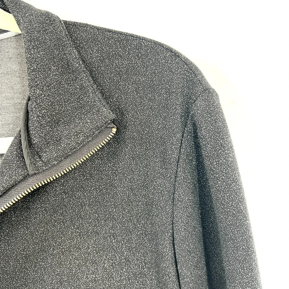 J. Mclaughlin 1/4 zip speckled black long sleeve scuba dress sheath preppy XL - Picture 3 of 13